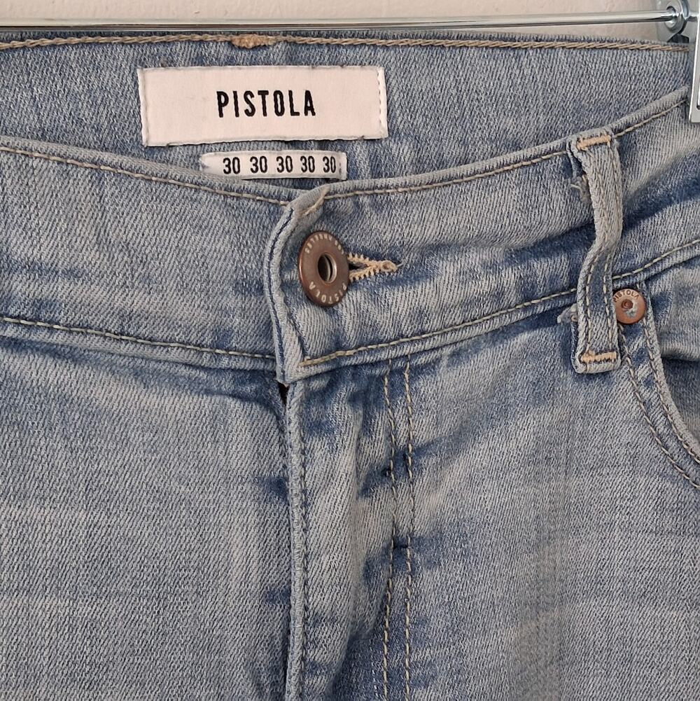 Pistola Distressed Skinny Jeans Light Wash Denim Size 30